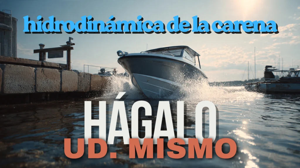 Sección transversal de casco en V con spray rails y arista de planeo mostrando el flujo de agua y la sustentación dinámica en la hidrodinámica de la carena