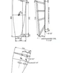 Infografía técnica de un timón doble elíptico con skeg para velero oceánico de poco calado mostrando perfil hidrodinámico y profundidad máxima de 86 cm